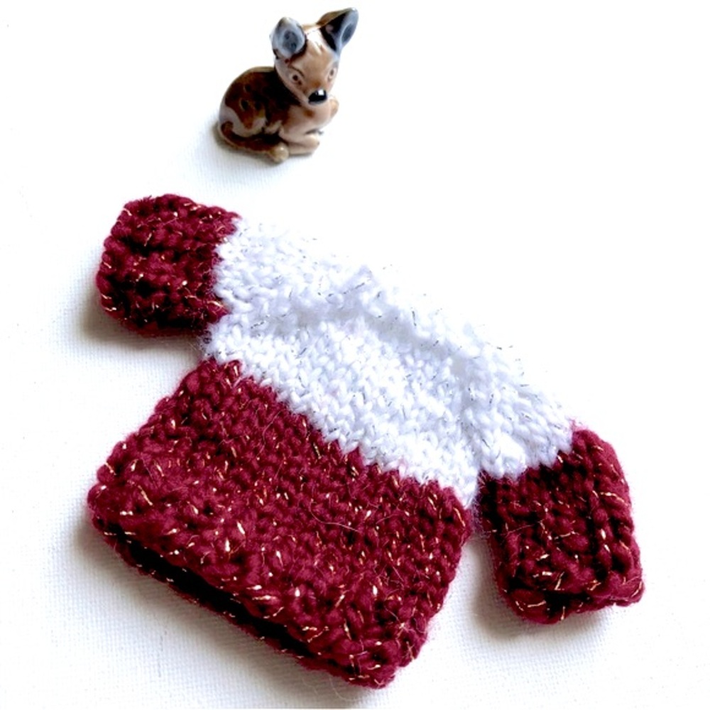 New Miniature Handmade Knit Sweater Decor